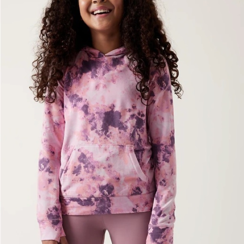 Tie-Dye Pink and Purple Hoodie Athleta Girl size large/12